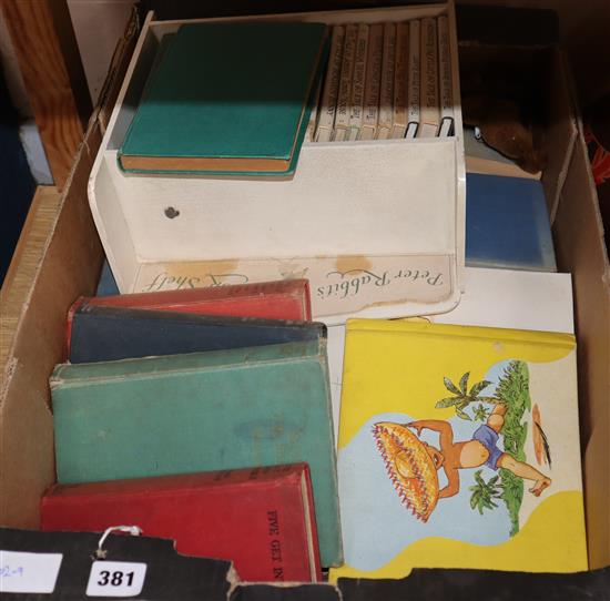 Twenty one Beatrix Potter editions and Enid Blyton books